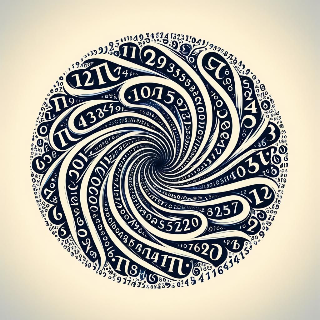 a beautiful representation of the digits of pi as a swirling...