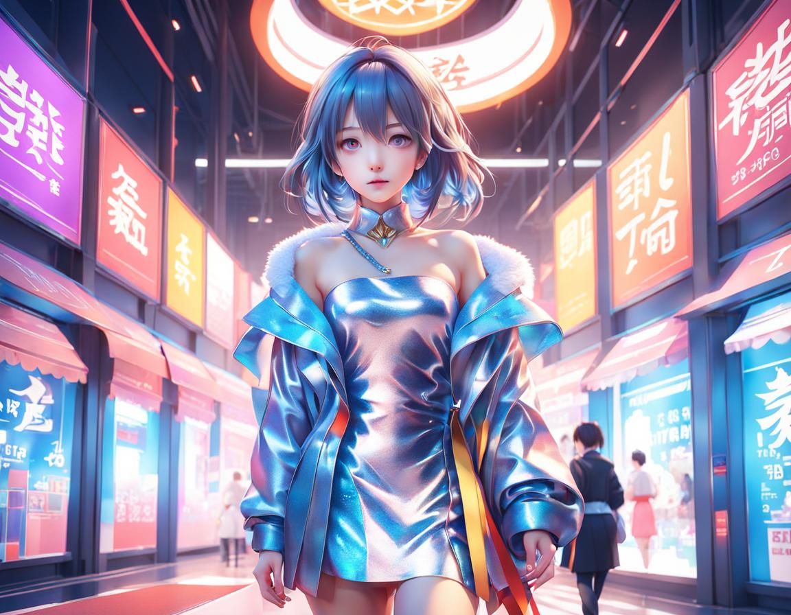 Detailed 3D Anime Art of a Woman's Figure