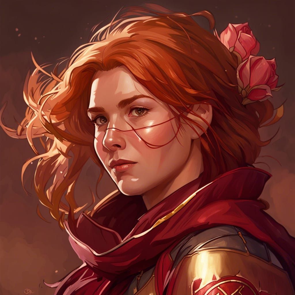 Rose Weasley, Gryffindor Seeker: Detailed Digital Portrait