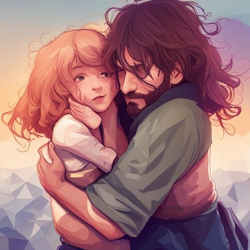 father and daughter hug (B)