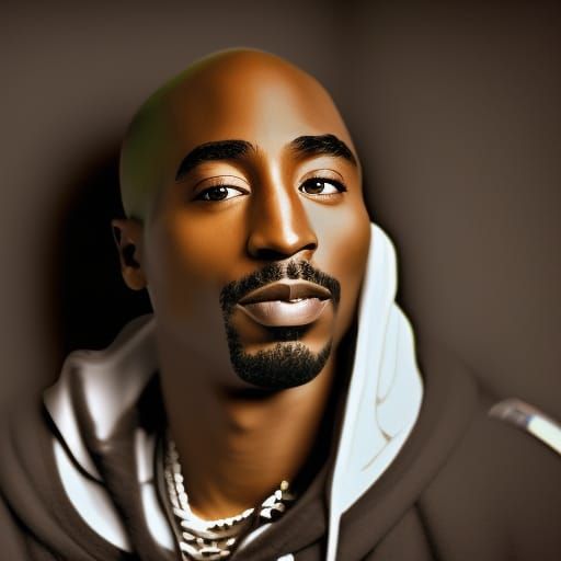 Hyperrealistic Portrait of Tupac in Sharp Focus