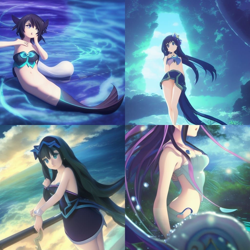 Noire Mermaid: Anime Key Visual in Ghibli Style