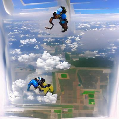 Skydiver Silhouette Against Sunset Sky