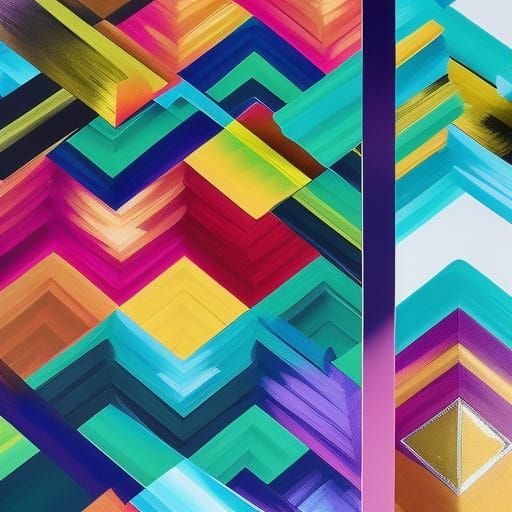 Geometric Clown with Gold Foil in Alcohol Ink Style