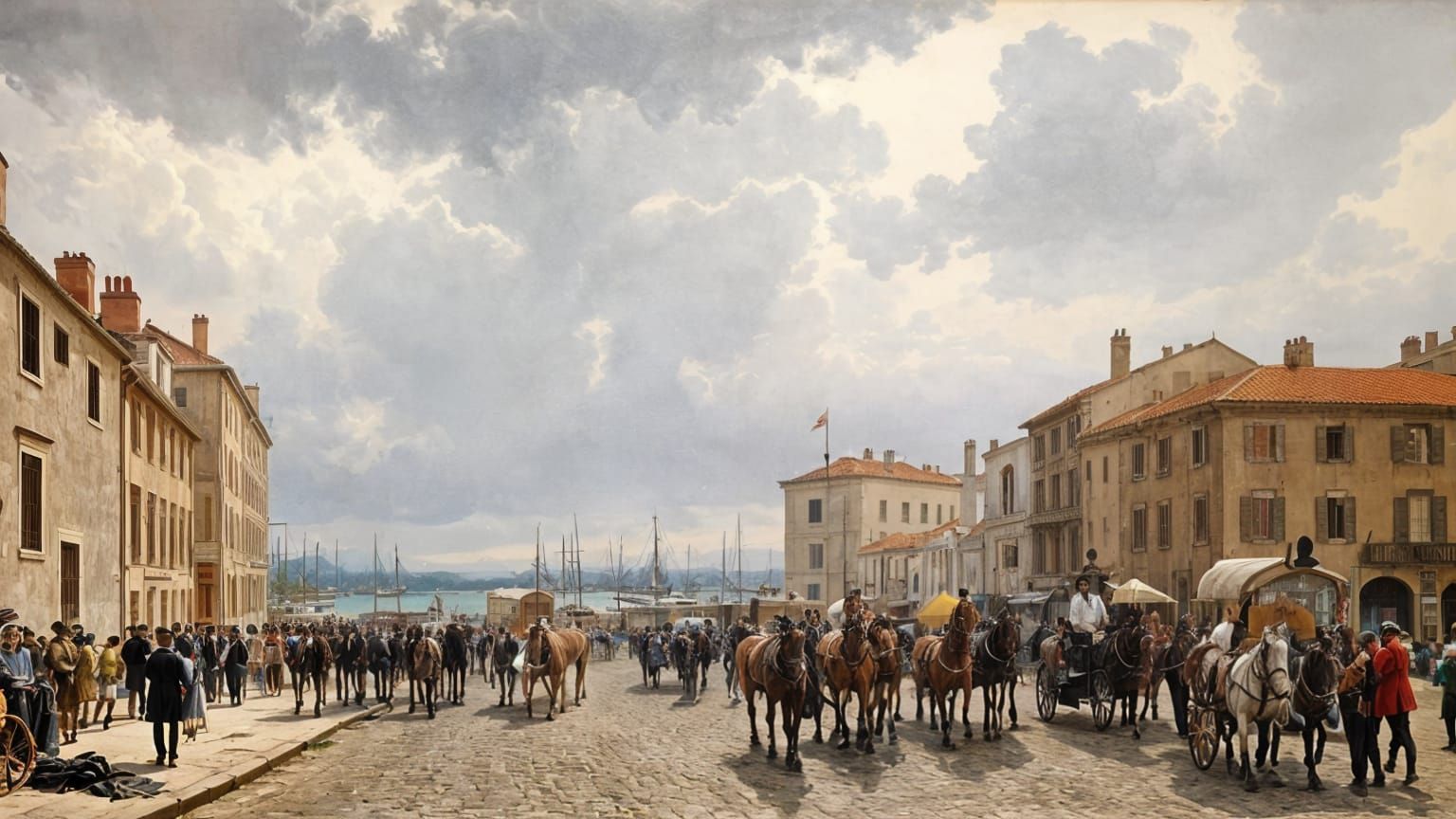 Marseille France in 1891: A Moody November Cityscape