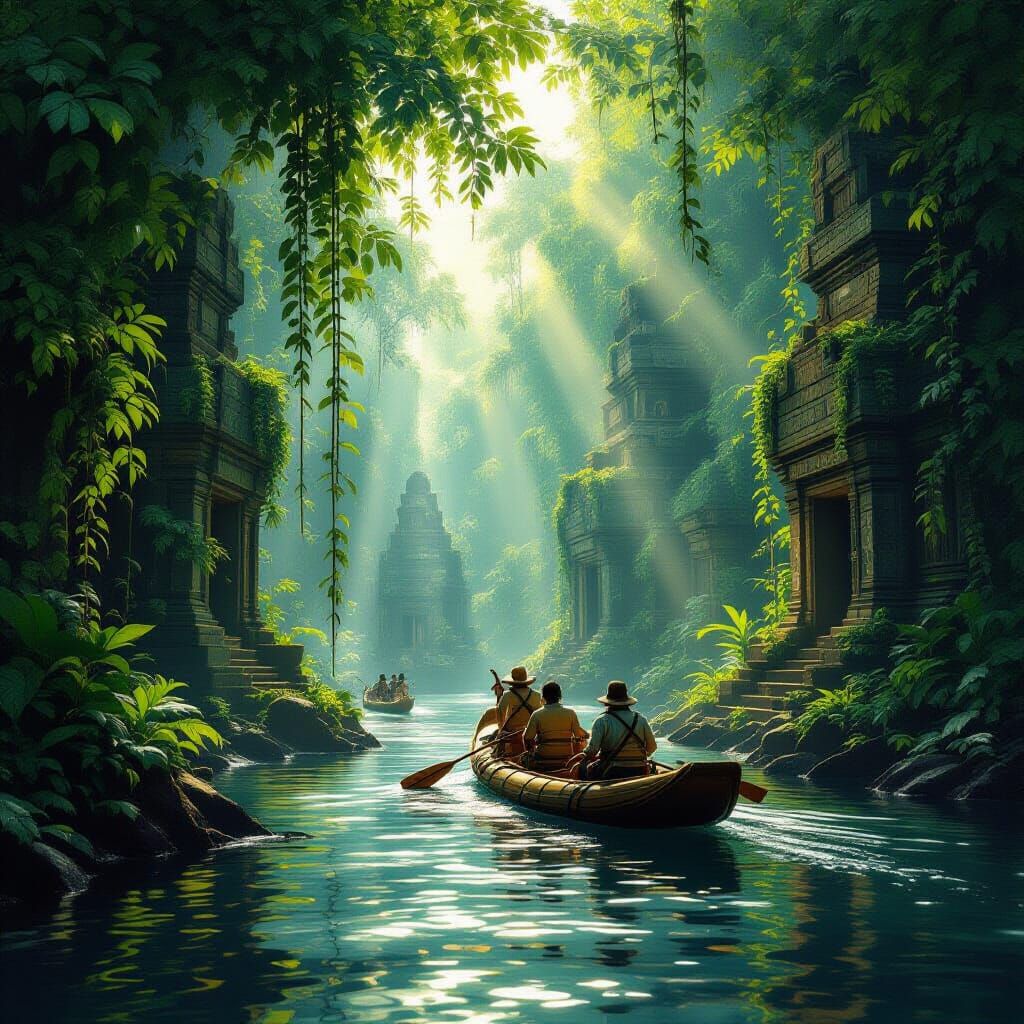 Jungle River Raft Explores Ancient Vine-Covered Temples