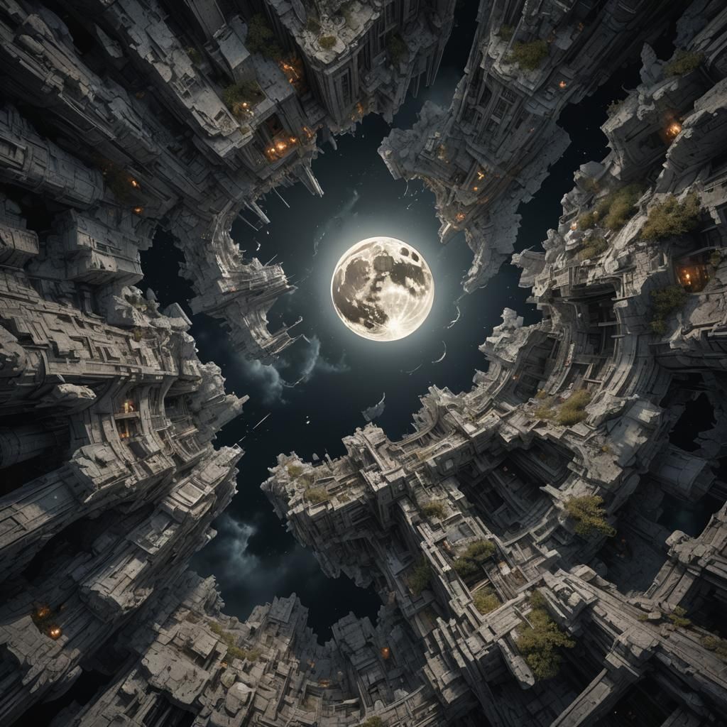 Ethereal Moonlit Dark Fantasy Landscape in 8k