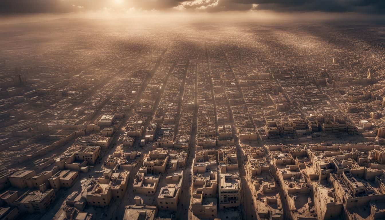 Epic Aerial View of Amman: Digital Matte Painting
