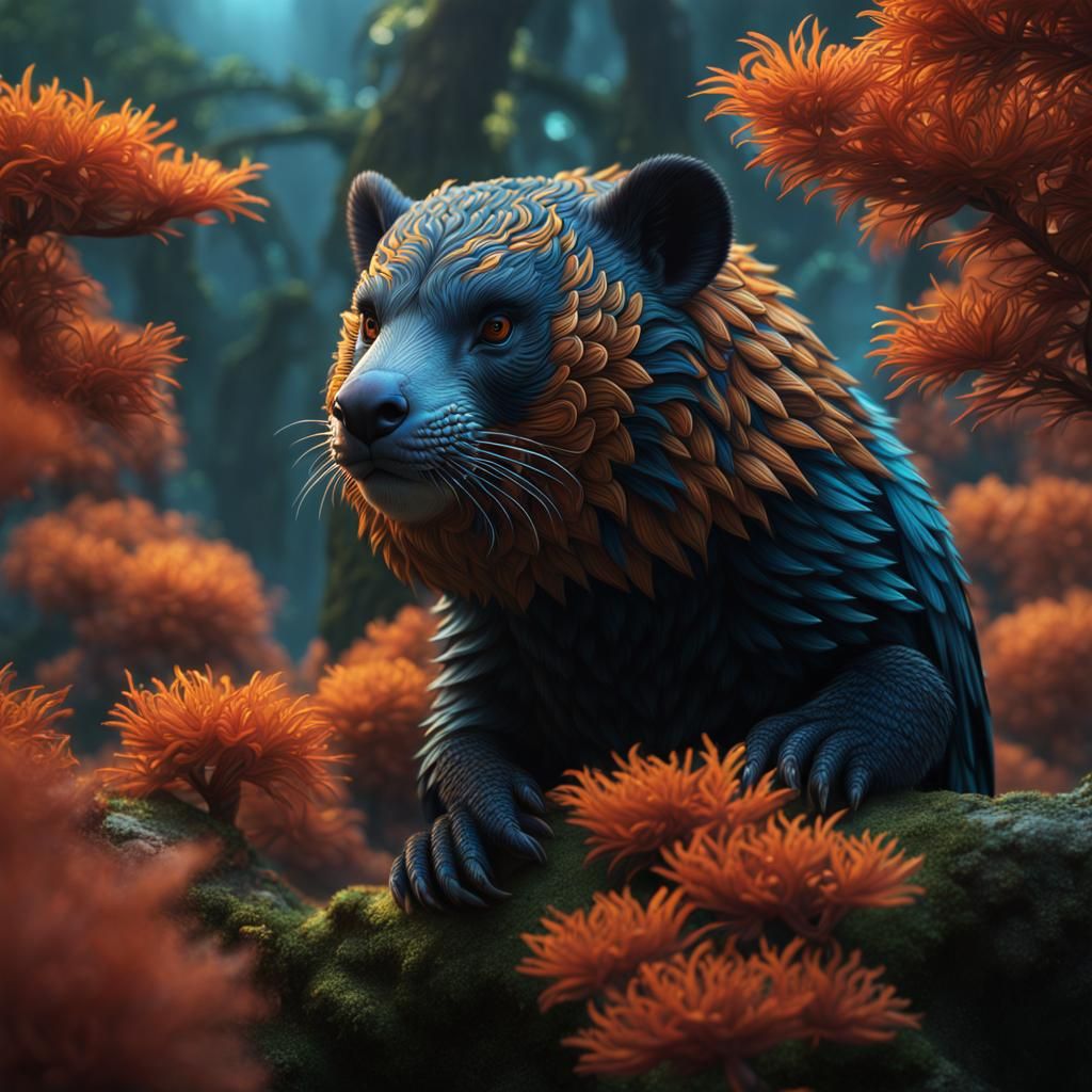 Endangered Red-Shanked Douc Monkey: Fantasy Concept Art