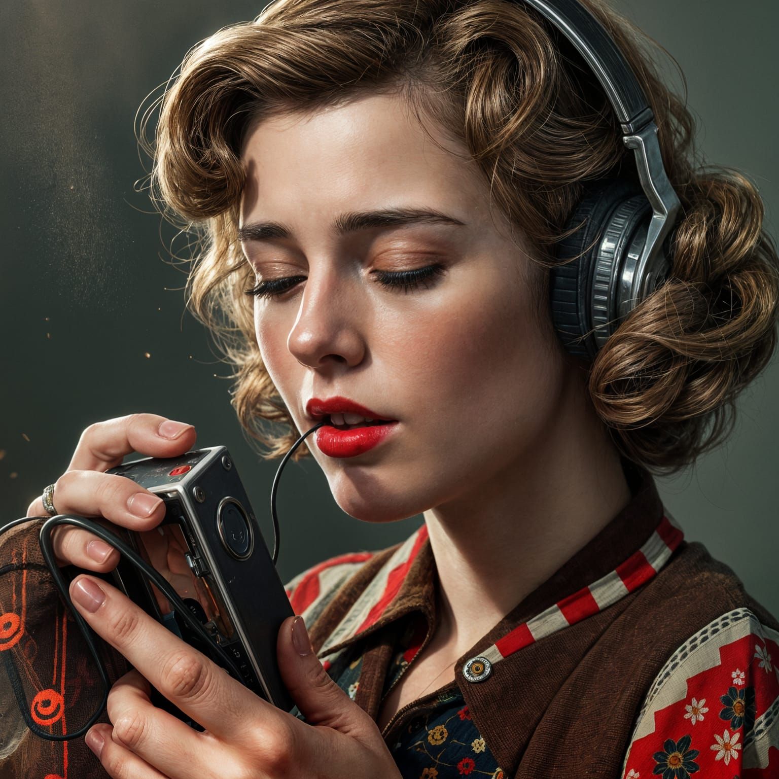 Connie Converse Recording, Hyperdetailed Concept Art Portrai...