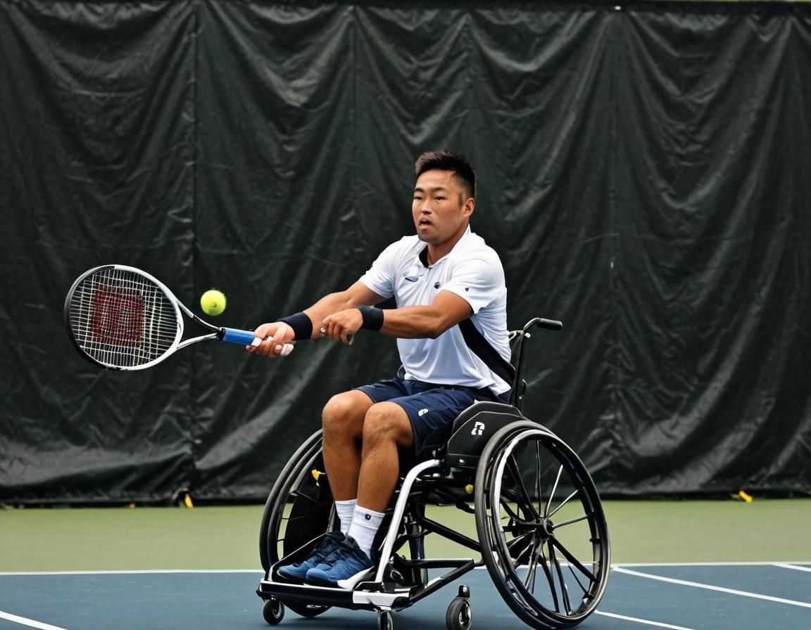Para-Athlete Playing Tennis in Wheelchair