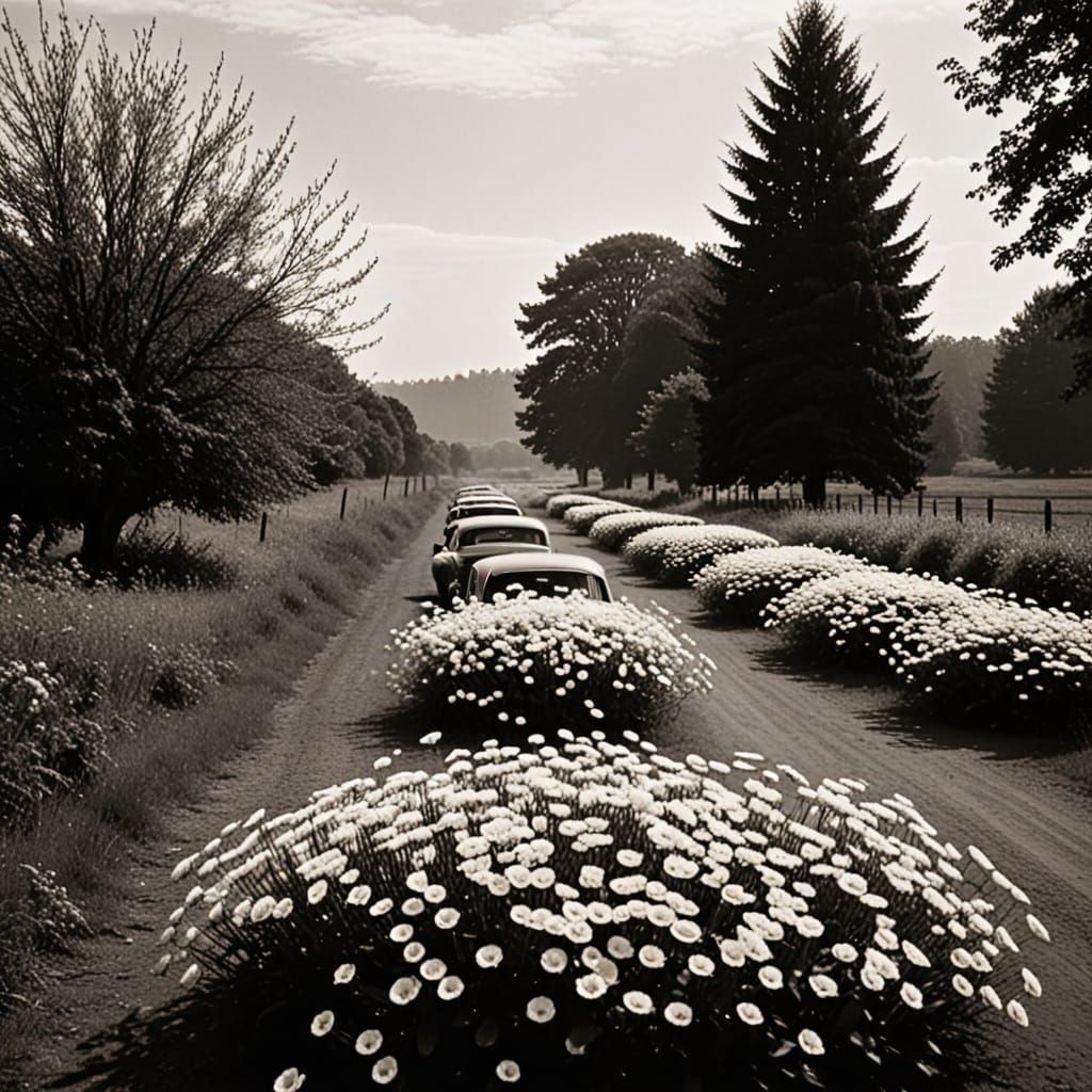 Film Noir Landscape in Sepia Tone