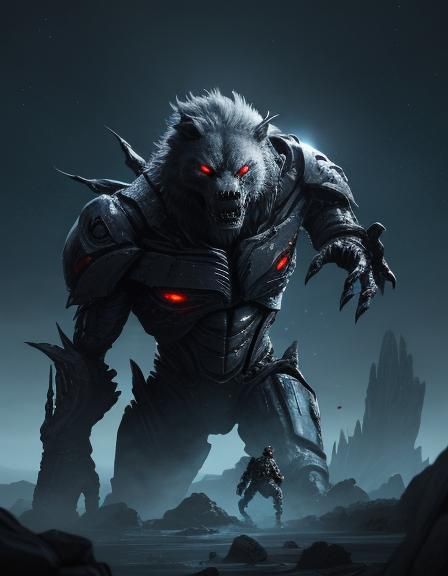 Futuristic Alien Vampire's Defeat on Alien Coastline