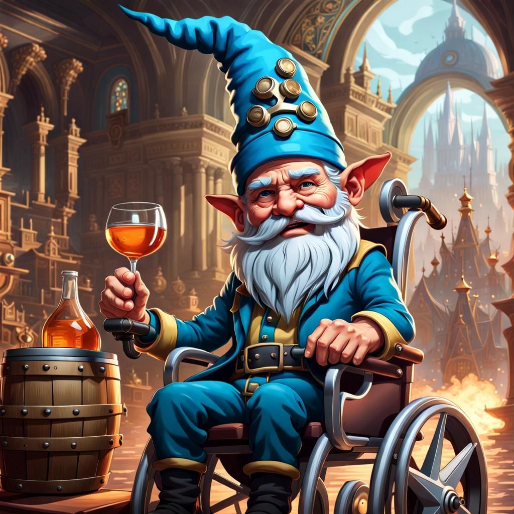 Detailed Portrait of Gnomes in Wheelchairs
