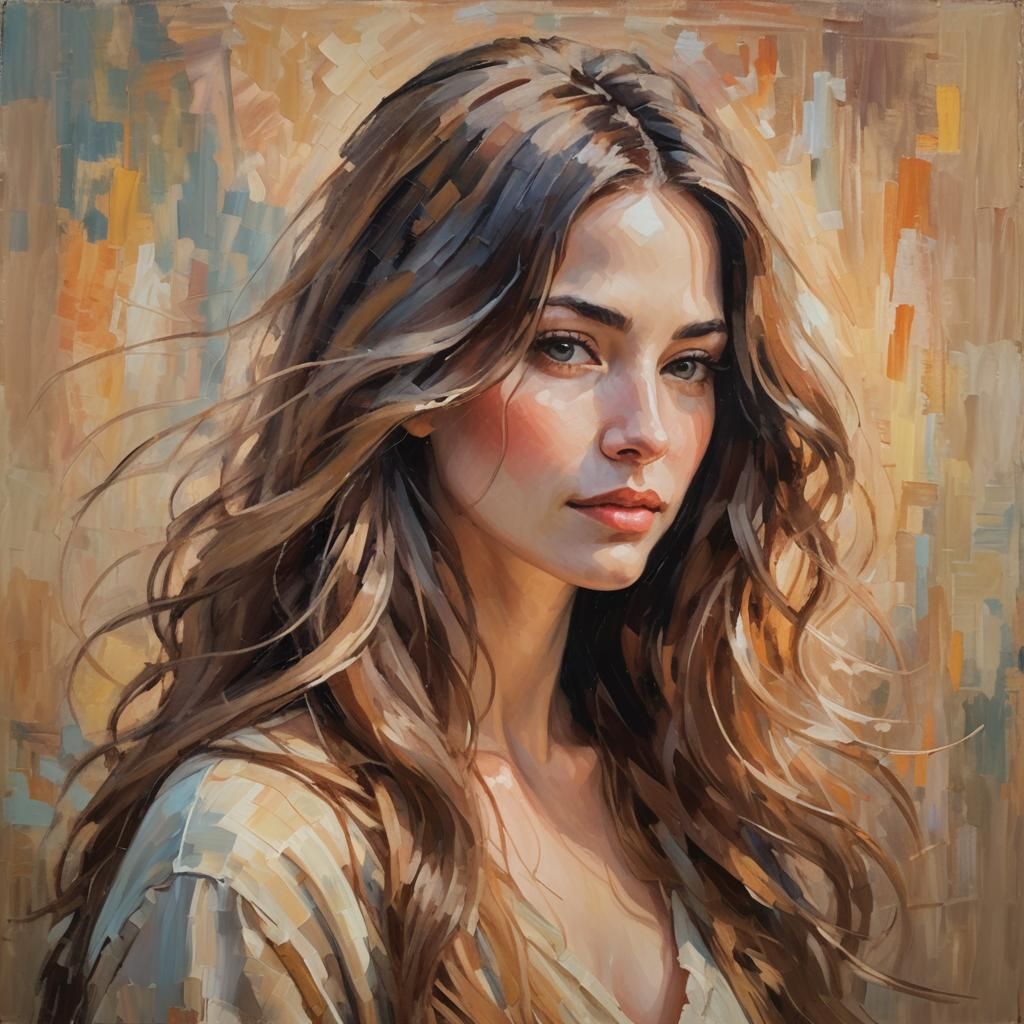 Impressionist Woman with Soft Lighting and Warm Tones