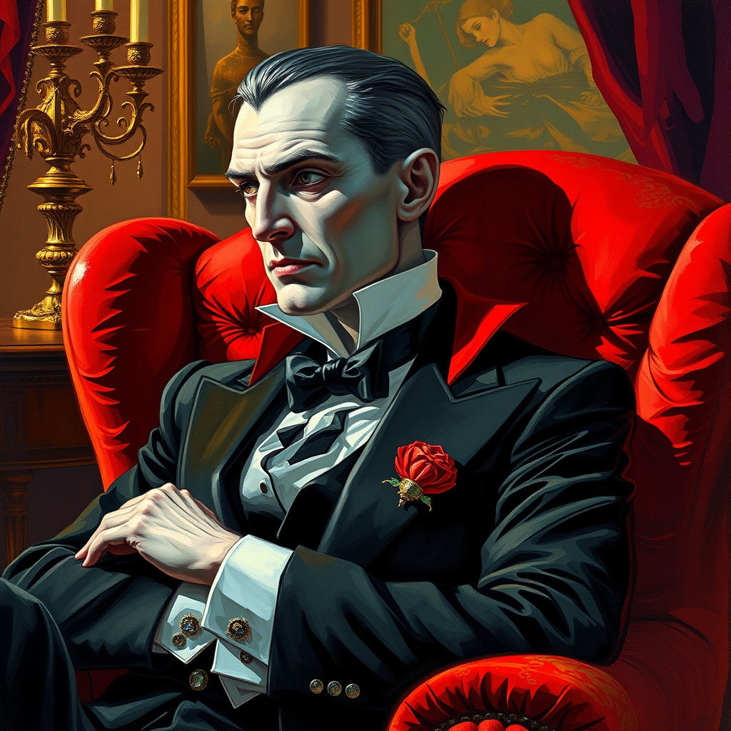 Vampire Diplomat in Toulouse-Lautrec Style