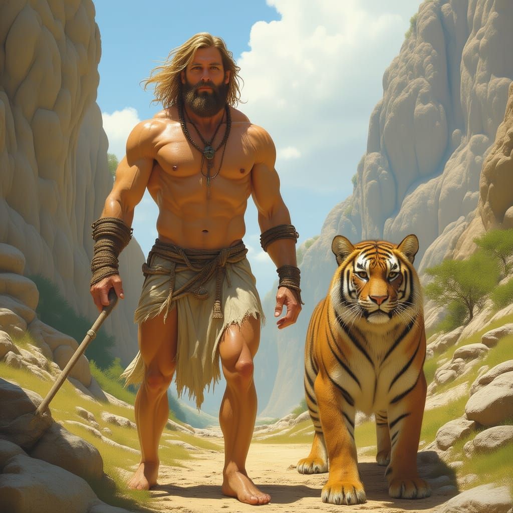 Cro-Magnon Man with Strong Build and Light Hair