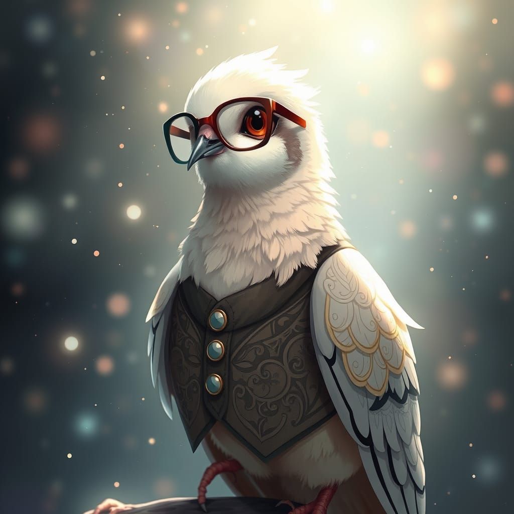 Whimsical Isekai Dove in Elegant Attire