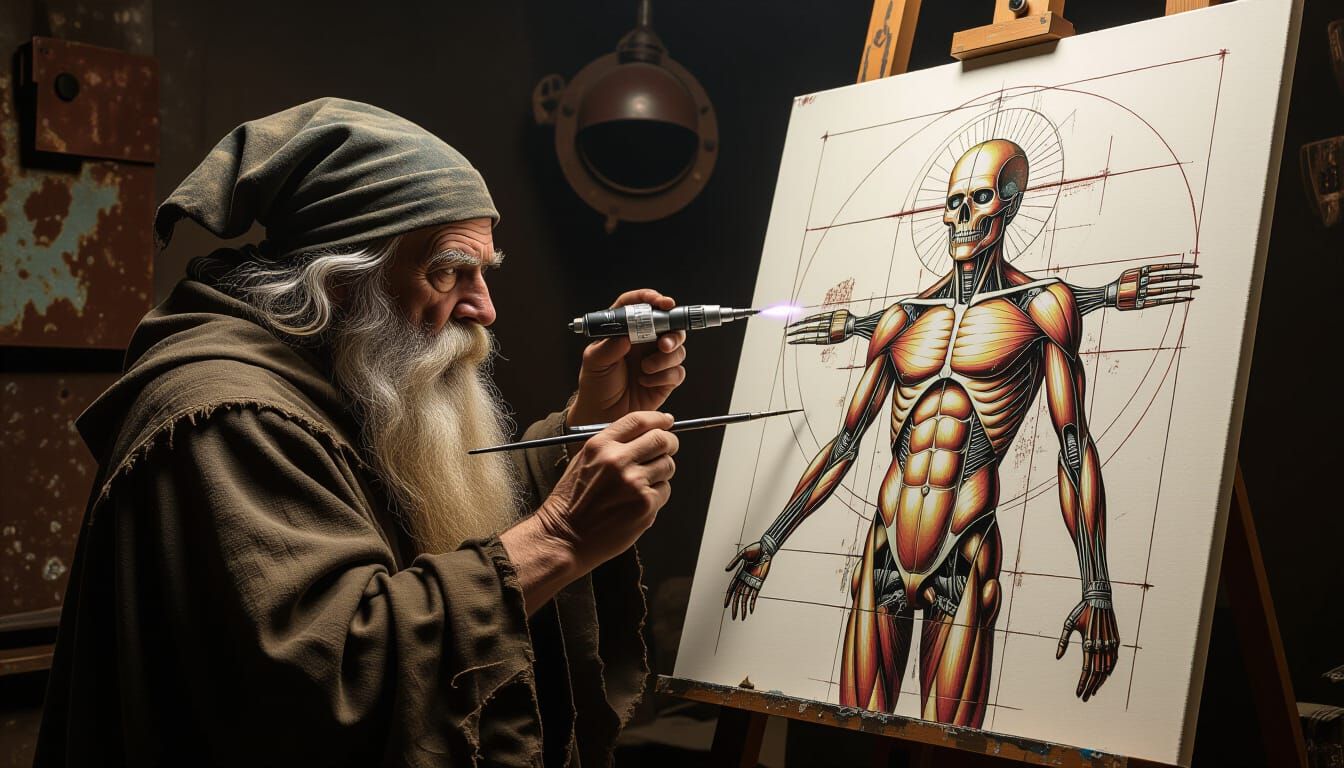 Wizard Artist Paints Biomechanical Andor Scene