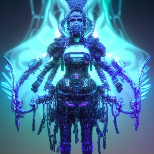 Cyber Shaman Concept Art in Baroque Style