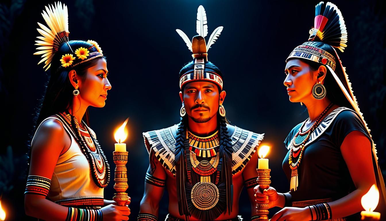 " An Aztec man and woman in a marriage ritual