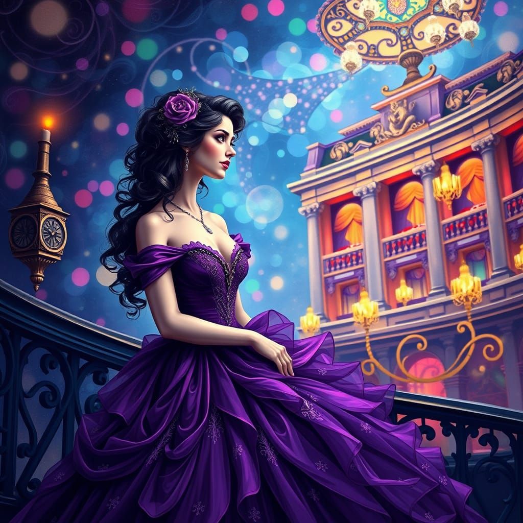 Christine Daae in Opera House, Neo-Impressionism Style