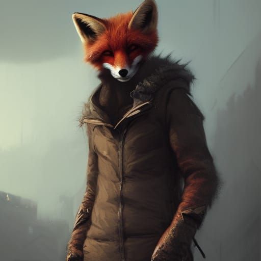 Anthro Fox Paws Hood in Dark Fantasy Style