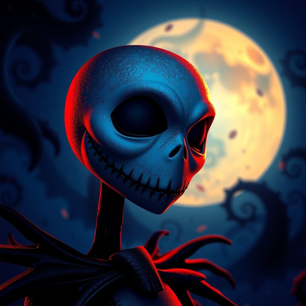 Jack Skellington Portrait in Art Nouveau Style