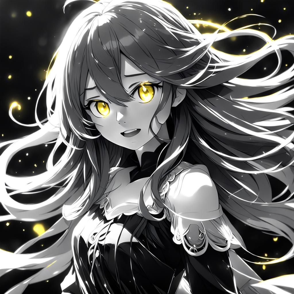 Ethereal Anime Girl with Yellow Accents