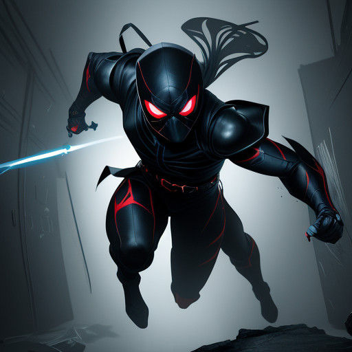 Ninja Spider Girl Ascends in Dark, Gritty Comic Book Style