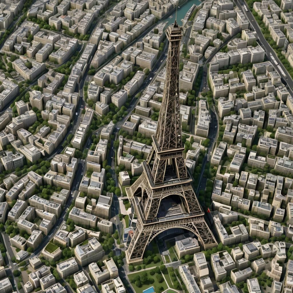 Eiffel Tower in Paris: 3D Render