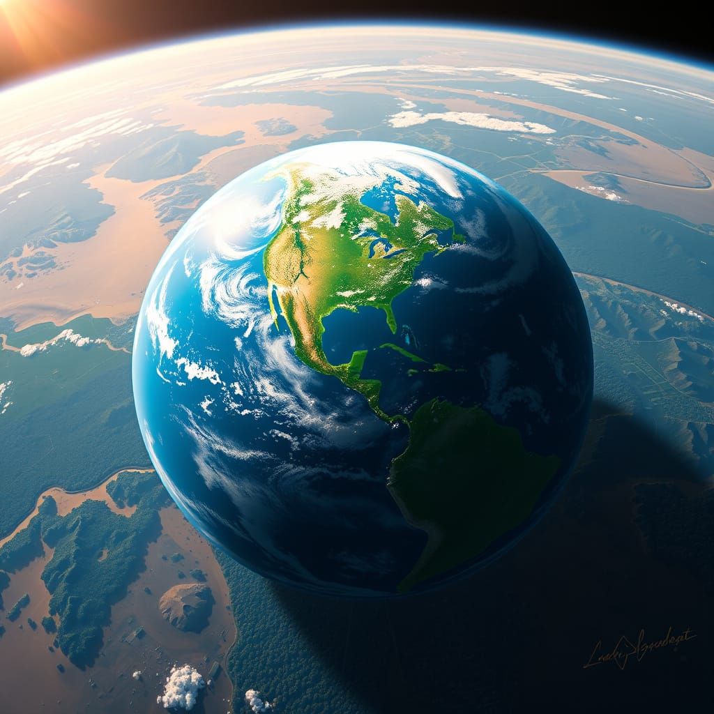 Earth From Space: Hyperrealistic Sci-Fi View