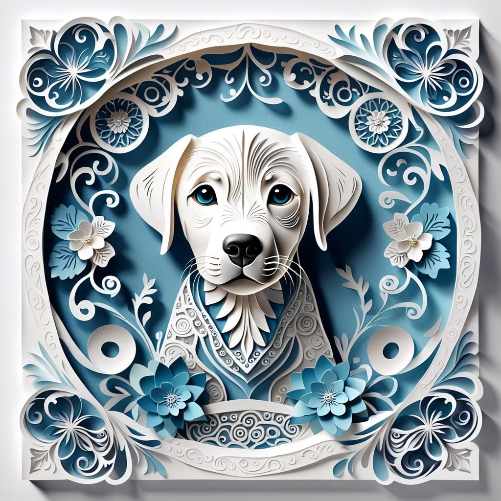 Paper Carving Labrador 1