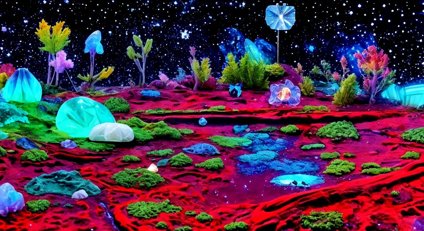 Astronaut and Crystal Garden on Venus