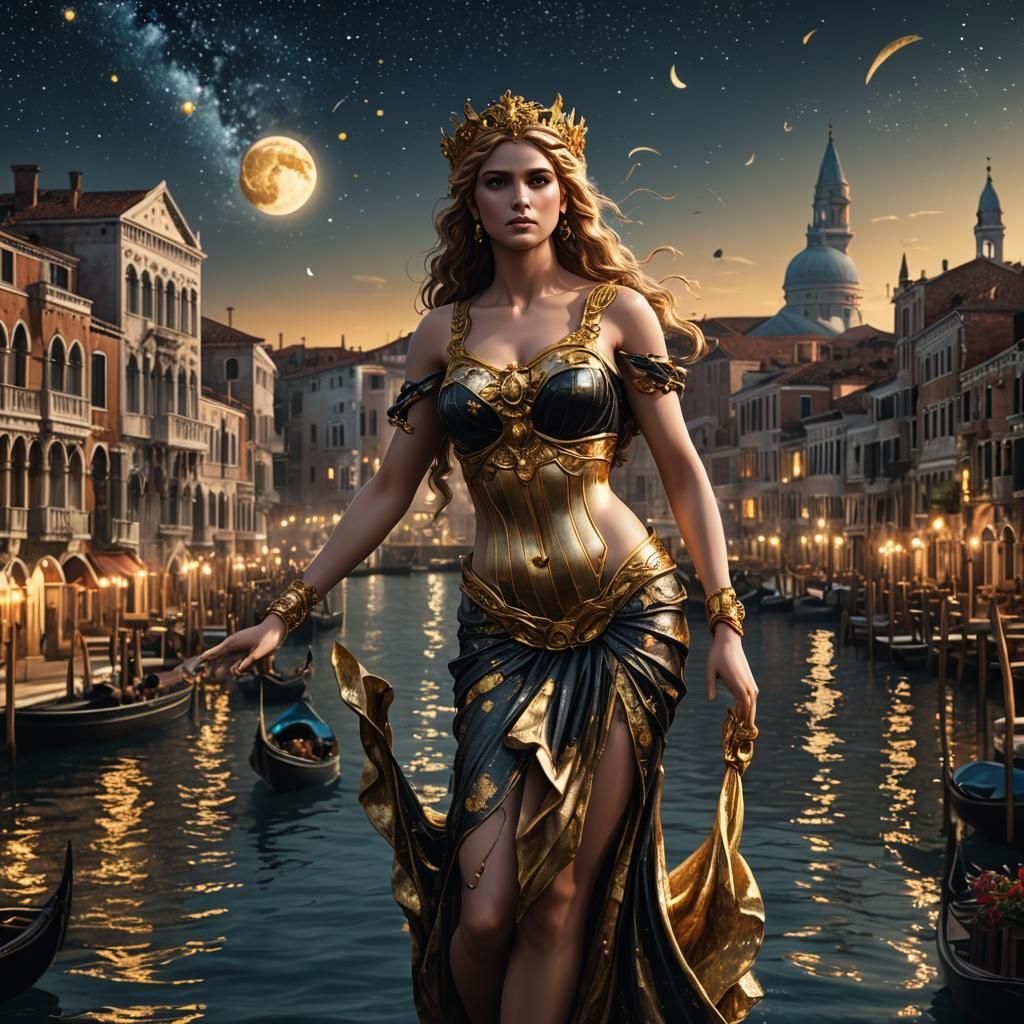 Aphrodite in Venice: Hyperrealistic Matte Painting