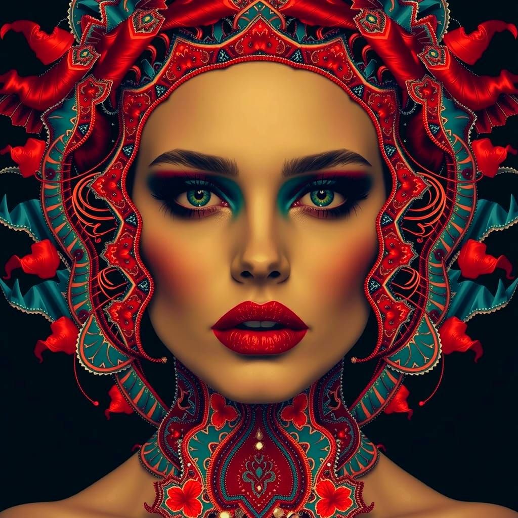 Abstract Swirling Reds and Twisting Forms