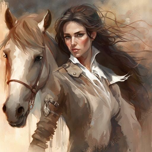 Female Equestrian in Romantic Style
