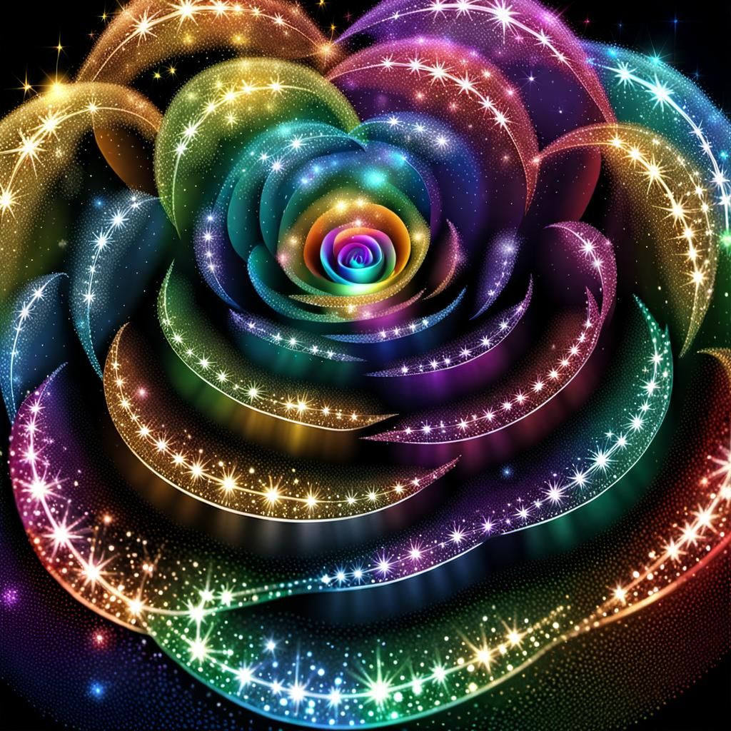 Rainbow Light Rose: A Transparent Glittery Creation