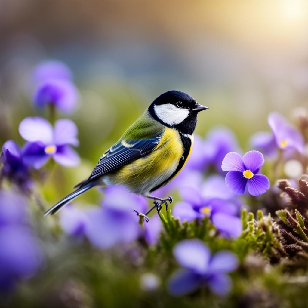 Violets Bloom Under Winter Sun: Spring Concept Art