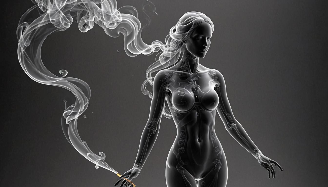Ethereal Female Figure Formed From Swirling Smoke