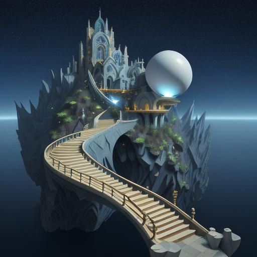 Escher-Inspired Surreal Stairway to Infinity