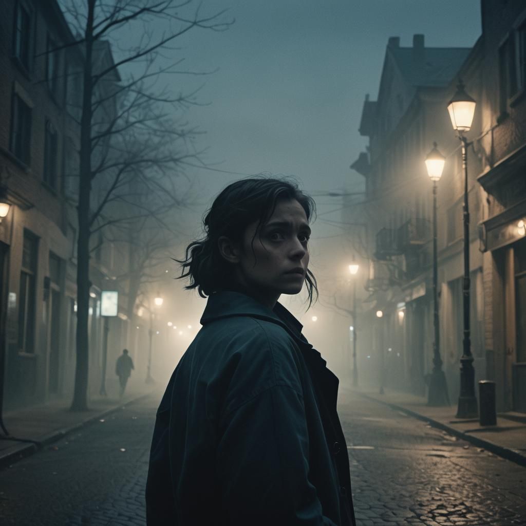 Fearful Stranger in Mysterious Night