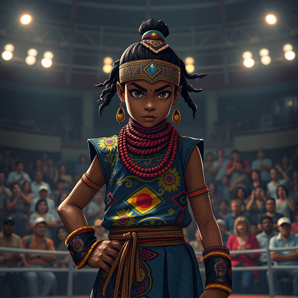 Tanzanian Girl Fighter in Anime Style