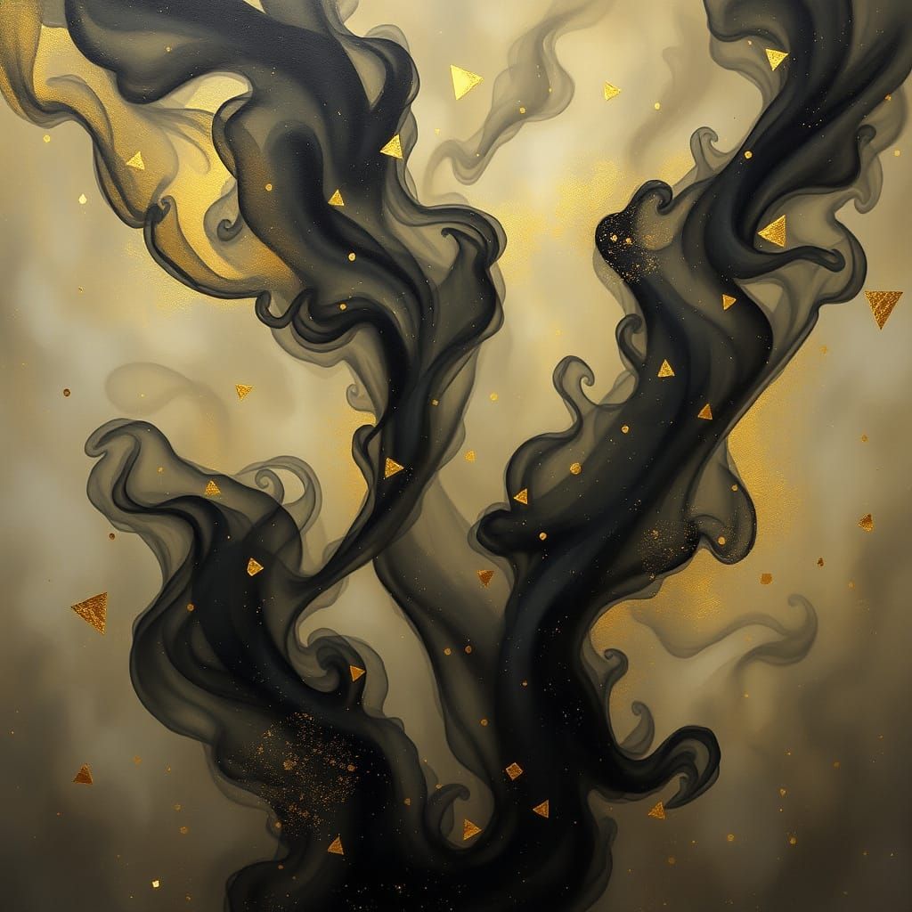 Ethereal Fantasy Smoke Ritual in Charcoal and Gold