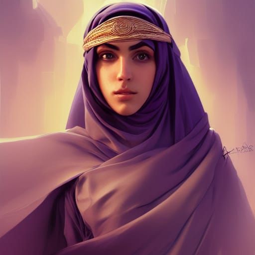 Beautiful Arab Princess Portrait in Digital Art Style