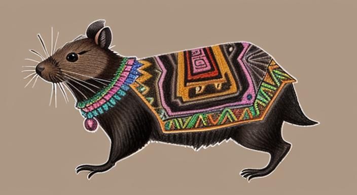 Aztec Nutria in Crayon Style