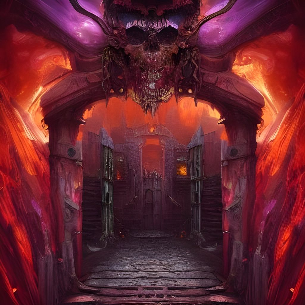 Dramatic Entrance to Hell: Digital Matte Painting