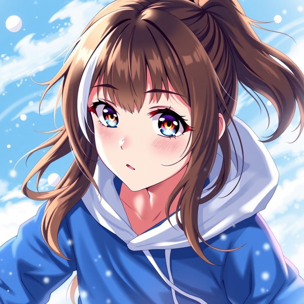 Anime Girl Dancing with Energy in Digital Art Style