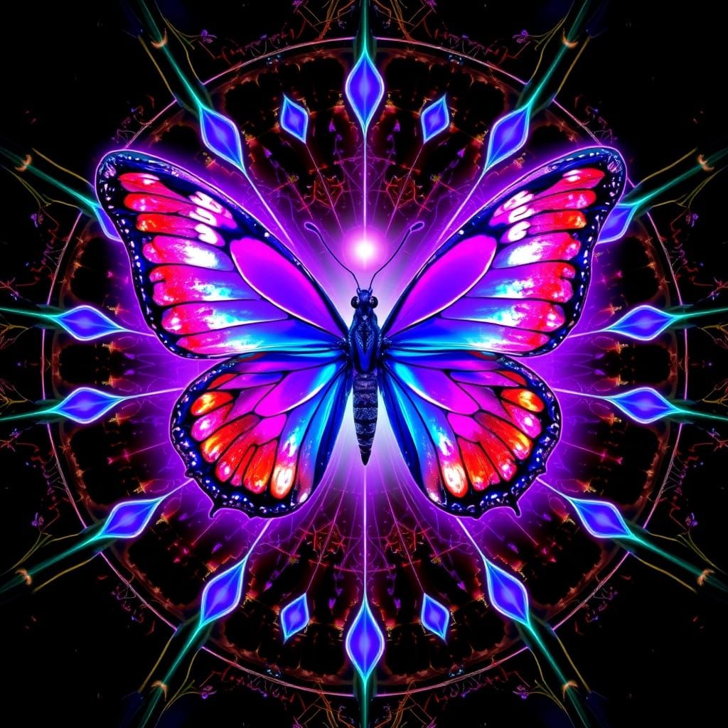 Cosmic Butterfly in Ultra Violet Hues