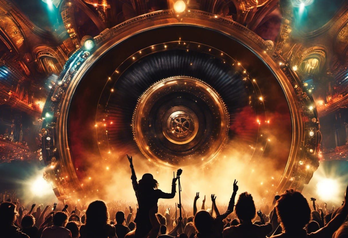 Steampunk Rock Concert with Blasting Bass Speaker